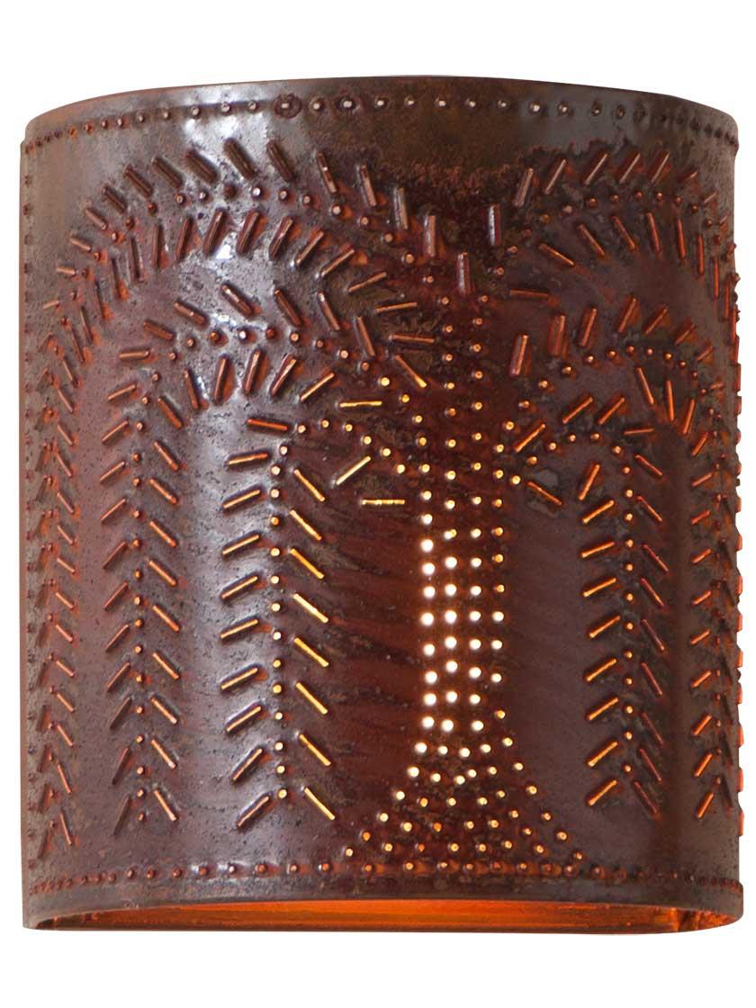 Willow Pattern One-Light Wall Sconce in Rustic Tin.